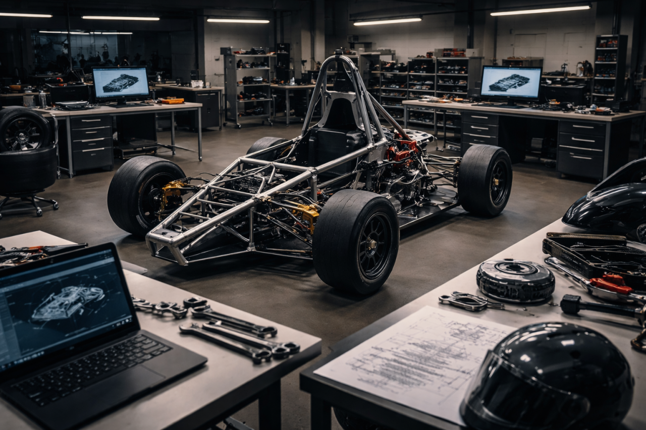 המחשה של מכונית המרוץ הראשונה של בר אילן